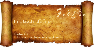 Fritsch Áron névjegykártya